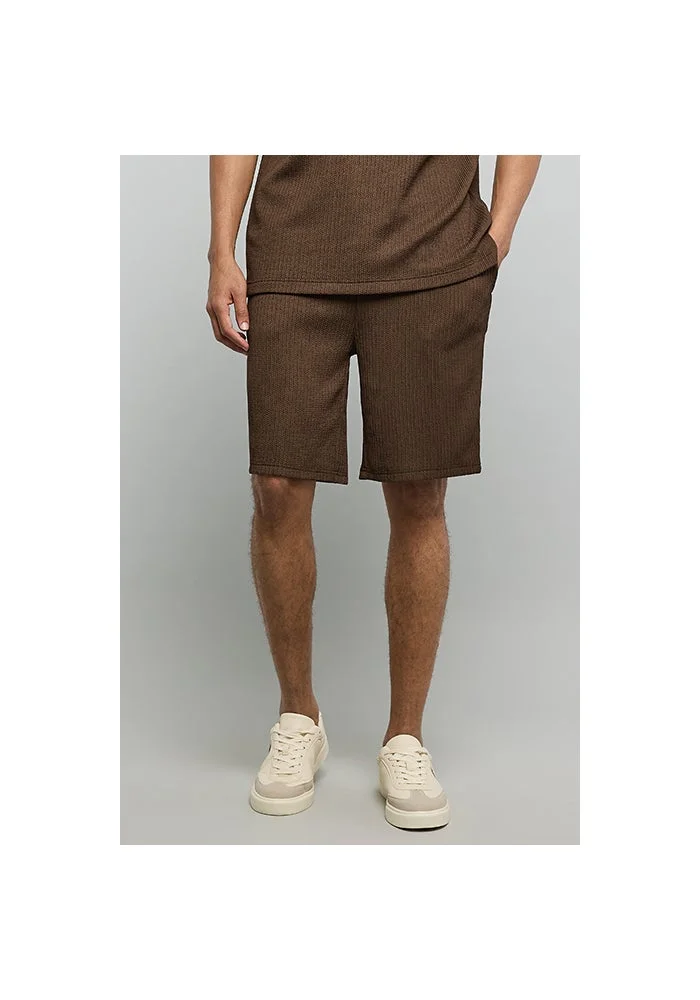 R&b Textured Shorts with Drawstring Waist
