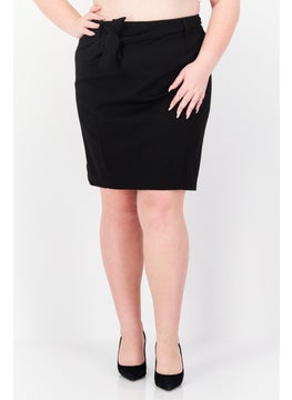 Bar III Women Plus Size Solid Mini Skirt, Black  - Image 1