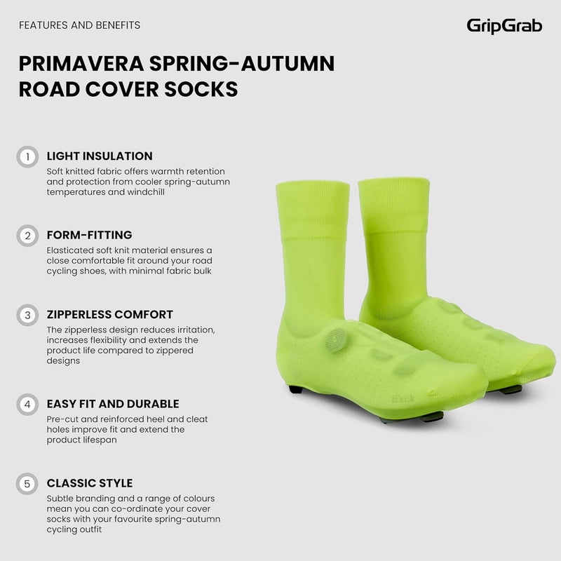 GripGrab Primavera Road Bike Spring Fall Cover Socks Aero Knitted Cycling Overshoes Belgian Booties Road Bike Shoe Covers - Image 2