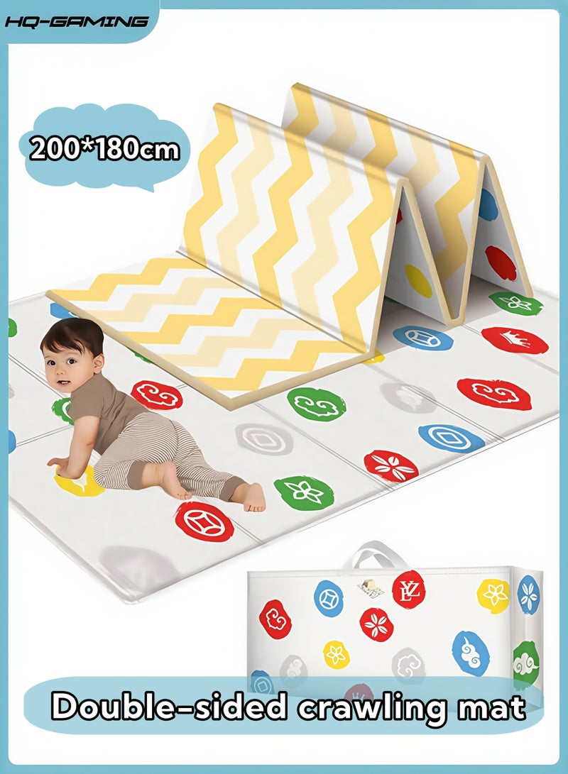Baby Play Mat, 180*200CM Baby Crawling Mat, Large Foldable Extra Thick Kids Mat Reversible Playmat Soft Foam Non-Slip Double-Sided Waterproof Playmats for Floor Play - Image 1