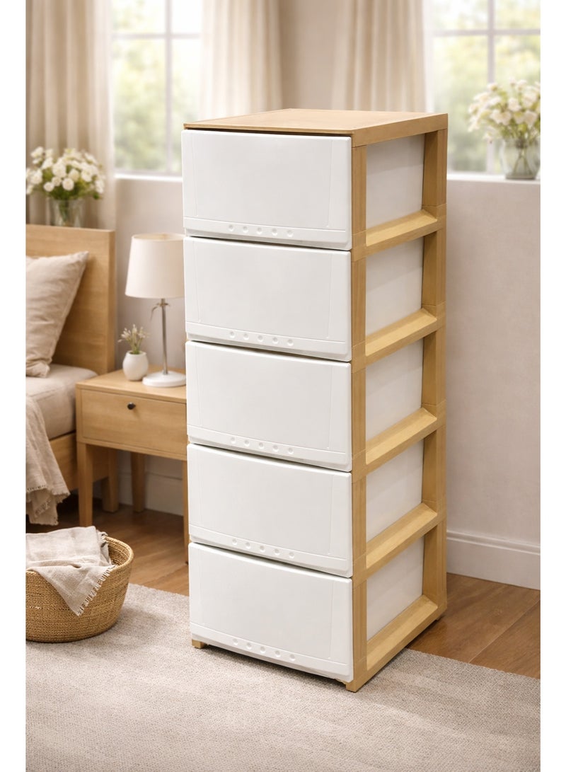 المفرج أدراج تخزين بلاستيك 5 ارفف متعددة الألوان 42×34×104سم - Image 2