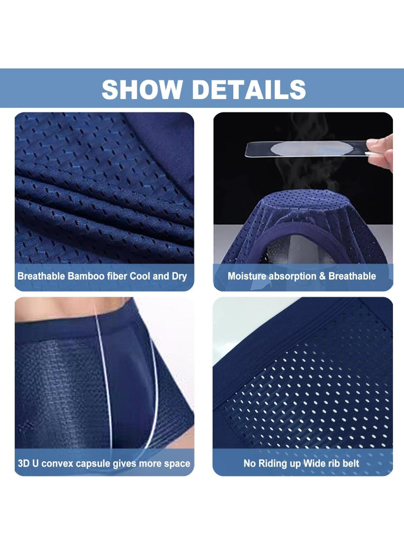 CMGTYYD Fiber Boxer Briefs for Men - Cool Ice Silk Breathable Underwear with 3D U Convex Design, Soft Fast-Dry Boxer Shorts, High-Quality Comfortable Men’s Underwear, Available in 4-Pack, XXXL - Image 5