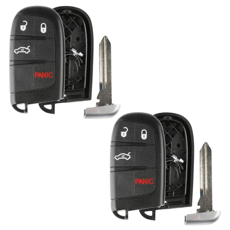 KeylessOption 2x Keyless Option Remote Key Fob Shell 4btn Case For Jeep Dodge Chrysler M3N40821302