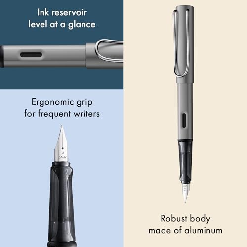 LAMY AL-star graphite - Fountain Pen with ergonomic grip & polished Left-Handed steel nib (LH) in size M - lightweight aluminum body - including LAMY T 10 blue cartridge - Image 4