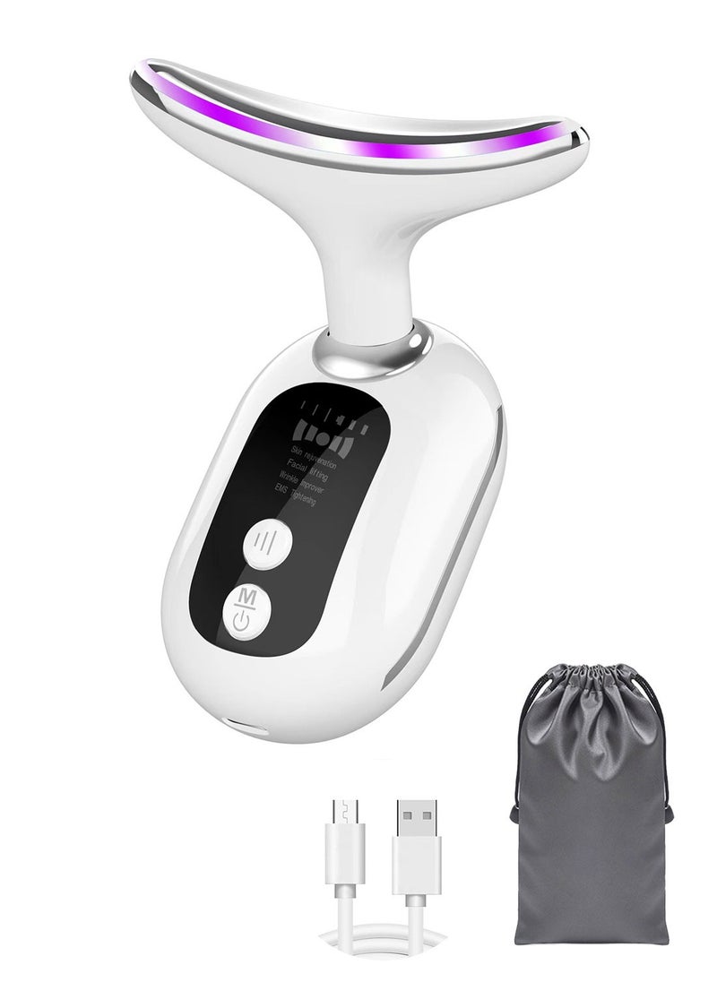 Syarme Face and Neck Massager, Skin Lifting Tightening Wrinkle Removal Machine Rejuvenation Beauty Device, with Heat, Vibration and Phototherapy, for Removal Double Chin, Skin Improve  - Image 1