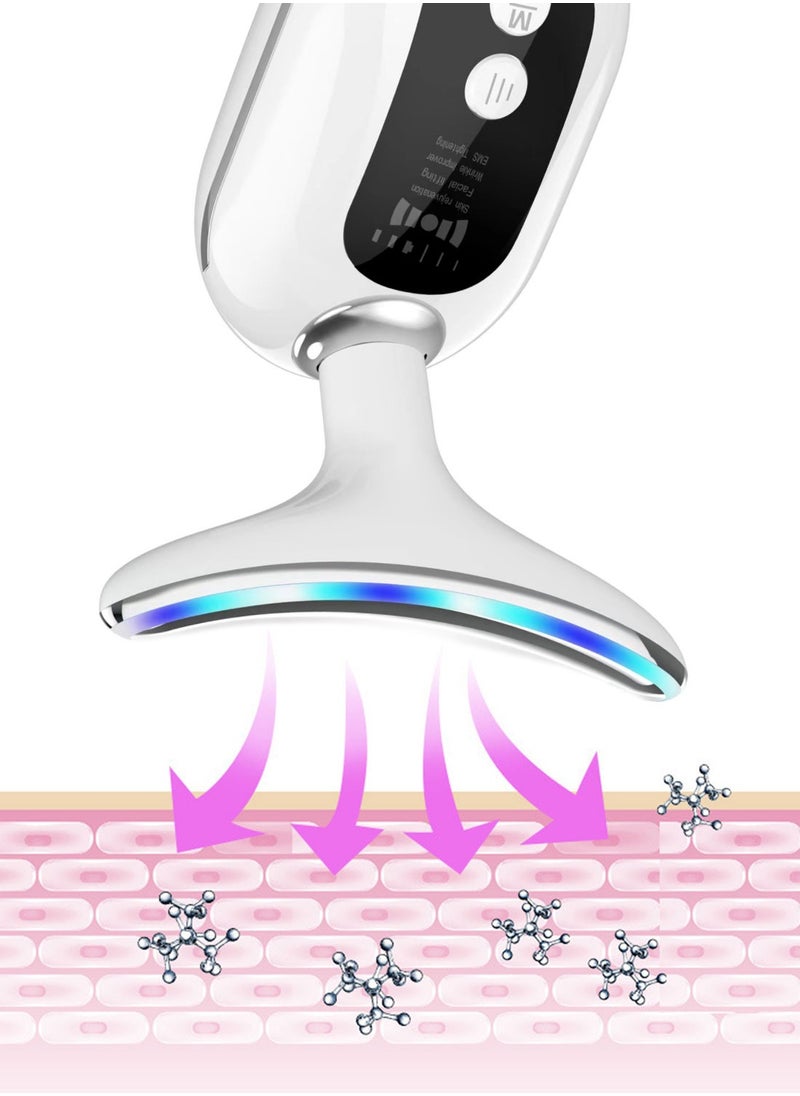 Syarme Face and Neck Massager, Skin Lifting Tightening Wrinkle Removal Machine Rejuvenation Beauty Device, with Heat, Vibration and Phototherapy, for Removal Double Chin, Skin Improve  - Image 4