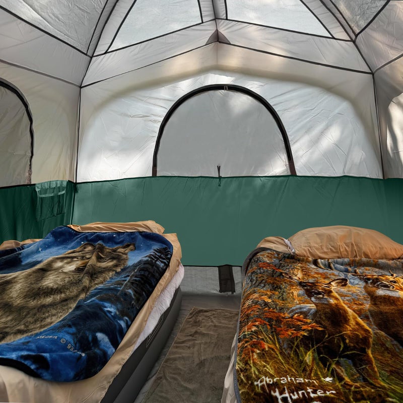 UNP Tents 6 Person Waterproof Windproof Easy Setup,Double Layer Family Camping Tent with 1 Mesh Door & 5 Large Mesh Windows -10'X9'X78in(H) (Dark Green) - Image 5
