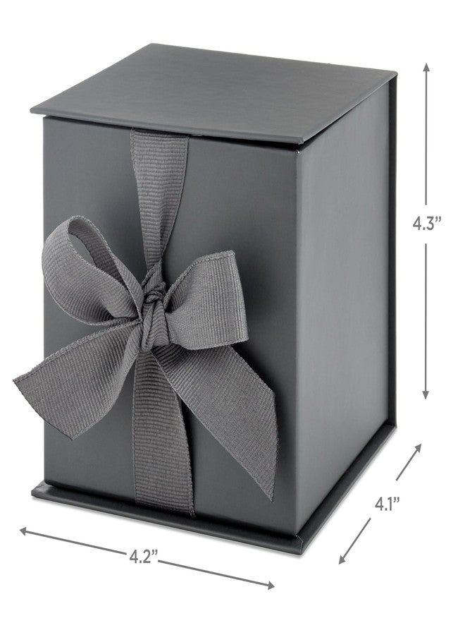 Hallmark Small Gift Box with Bow and Shredded Paper Fill (Gray 4 inch Gift Box) for Weddings, Graduations, Birthdays, Father's Day, Groomsmen Gifts, All Occasion - Image 2