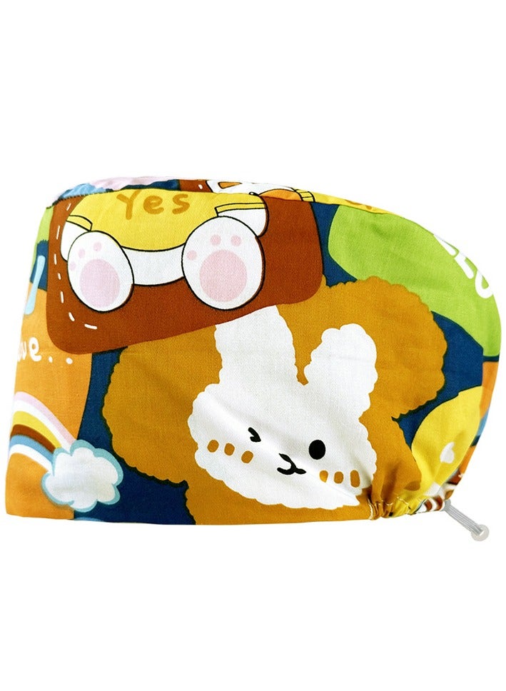 NIBEMINENT Unisex Scrub Hats Surgical Hats Printed Medical Nurse Operating Room Caps Women Pet Grooming Nursing Hats Sanitary Cap