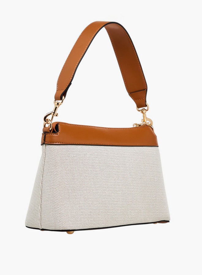 ELLE Logo Detail Crossbody Bag with Adjustable Strap and Zip Closure - Image 4
