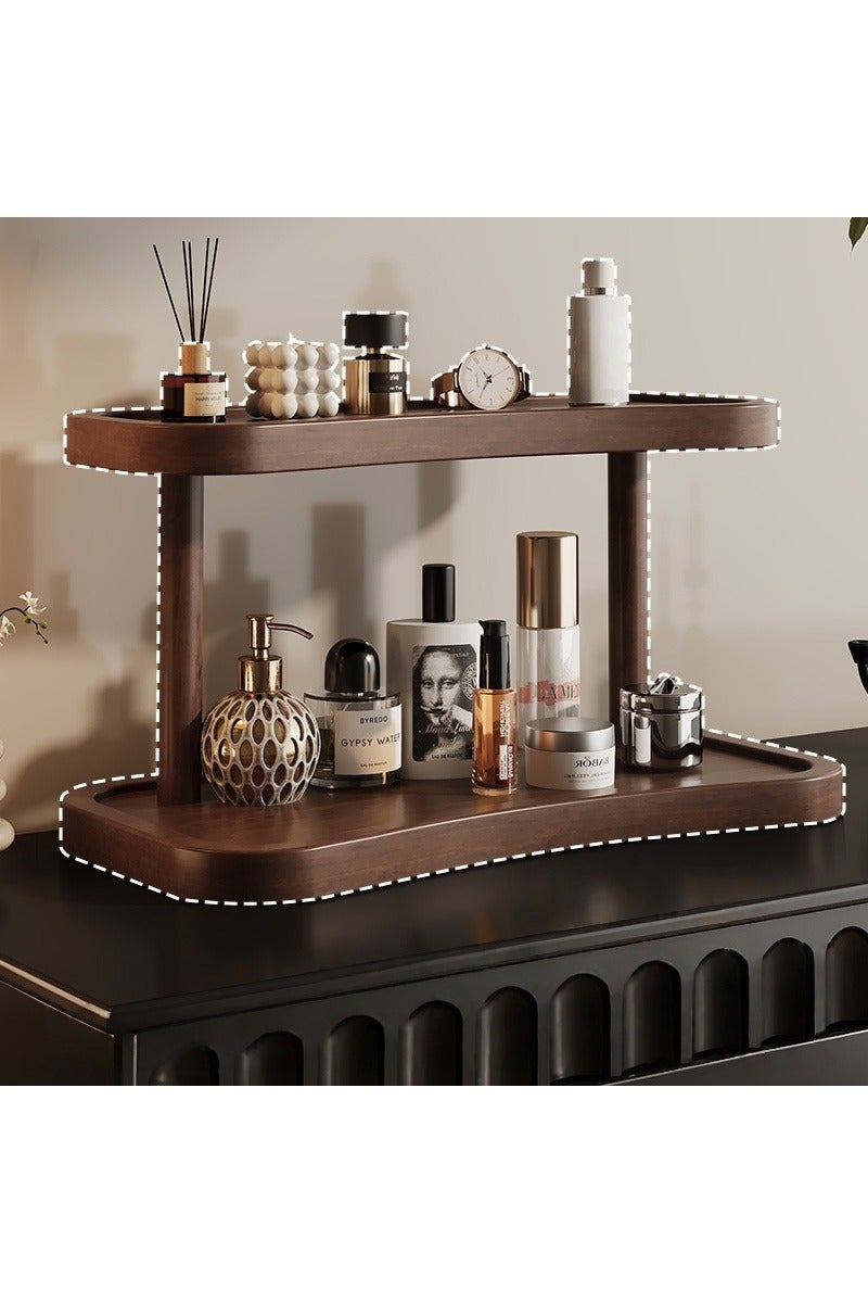 منظم كولونيا خشبي للرجال، منظم عطور خشبي للرجال، رفوف عرض العطور ذات طبقتين، منظم حامل عطور للرجال، رف عطور للشموع ومستحضرات التجميل - Image 2