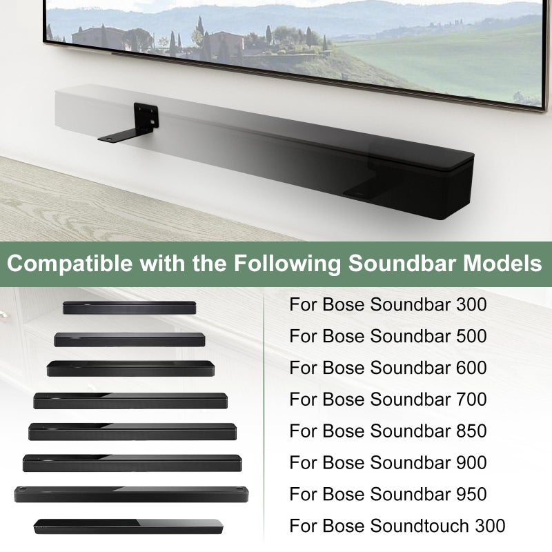 Dinghosen Wall Mount Bracket For Bose WB-300 SoundTouch 300 Soundbar 500 Soundbar 700 Speaker Black New - Image 2
