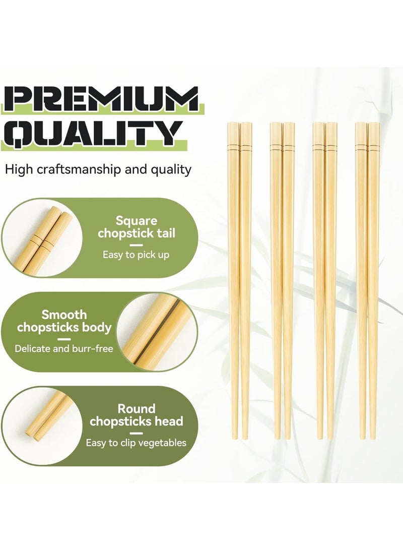 عيدان تناول الطعام المصنوعة من الخيزران قابلة لإعادة الاستخدام، وهي عيدان كلاسيكية صحية وعالية الجودة مصنوعة من الخيزران الطبيعي، ويمكن غسلها في غسالة الأطباق - 20 زوجًا - Image 2