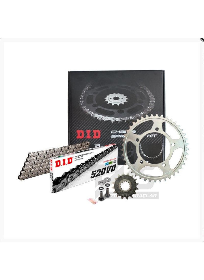 DID - HONDA CBR500R CHAIN ​​SPEAR SET (2014-2018) O-RING CHAIN ​​(STEEL COLOR) - Image 1
