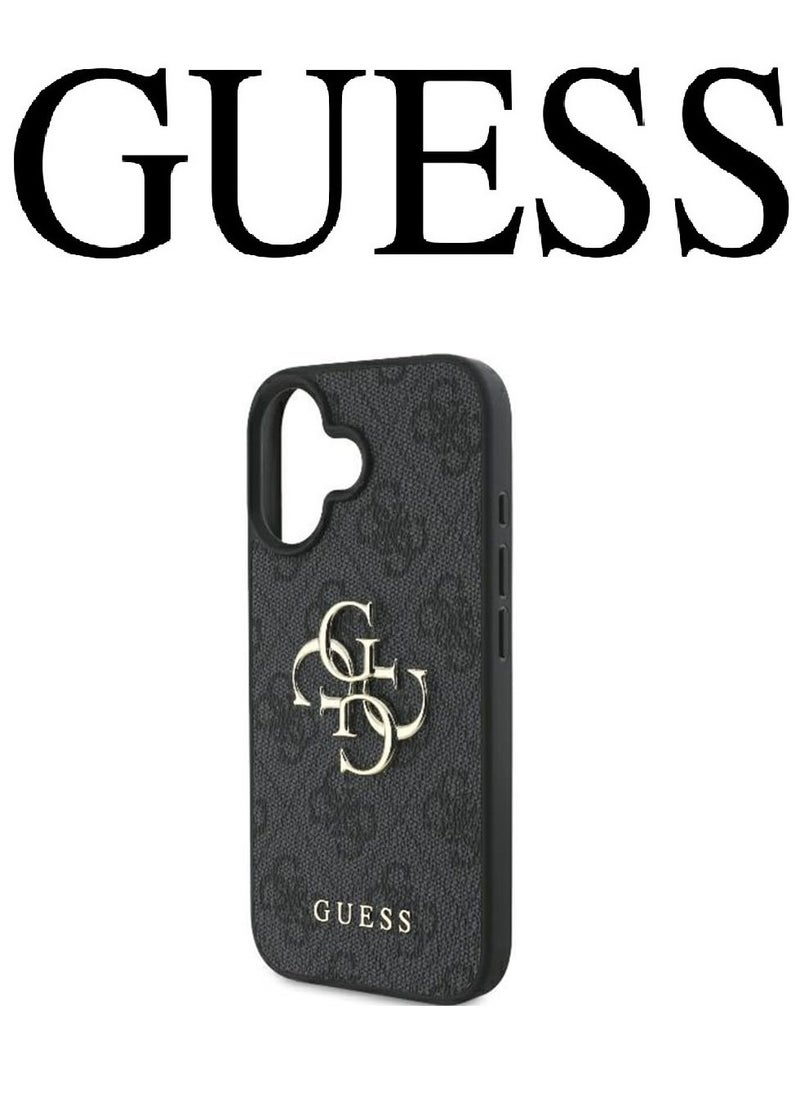 CG MOBILE IPhone 16 cover, with a logo and a leather design approved by the global brand Guess. From CG-MOBILE. In Black  - Image 5