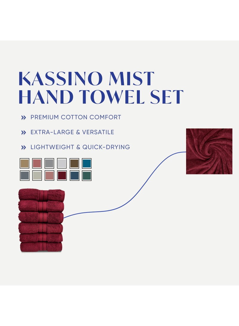 كاسينو Kassino Jumbo Hand Towel (6 Pack, 45x70 cm) - 580 GSM Large Hand Towels,100% Combed Cotton, Soft & Quick-Dry Towels, Highly Absorbent, Double Stitched Hotel Quality Towels | Clarinet - Image 3