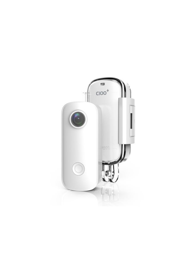 Generic SJCAM Action Camera 4K HD Outdoor Finger-Pointing Camera Anti-Vibration Waterproof Motorcycle Dash Cam High-Speed Photography-Color:C100+ 4k White  - Image 1