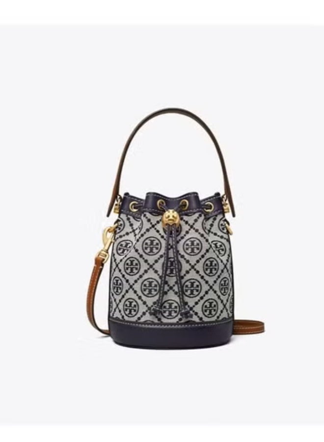 Burch TB Women's Mini T Monogram Tote Bag Tory Navy - Image 1