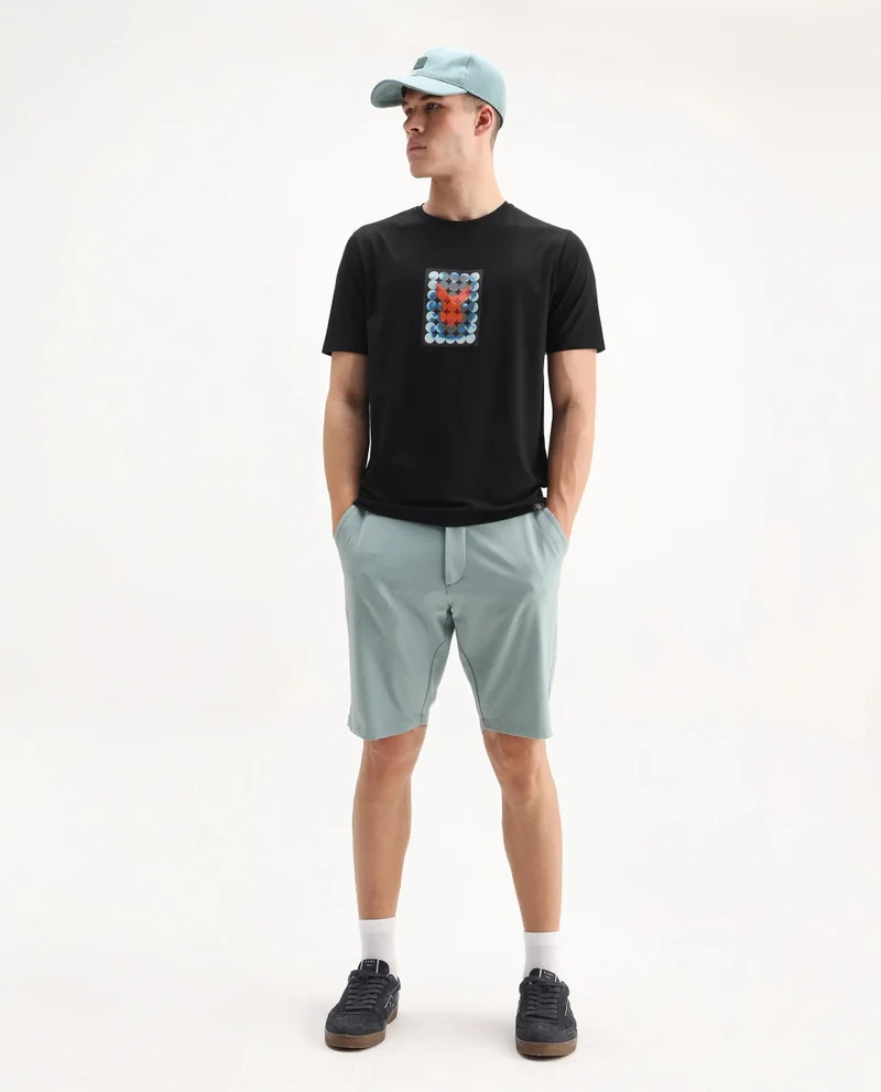 Rare Rabbit Men's Regular Fit Graphic Print T-Shirt