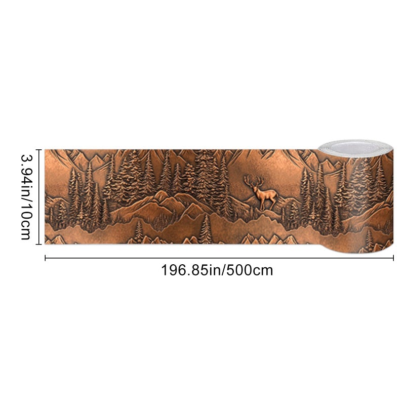 HOMETITUTE Wallpaper Border Peel and Stick Vintage Copper Texture Decorative Wall Trim Self Adhesive Border for Walls Mirror Frame Accent Strip for Bedroom Bathroom Kitchen Living Room 4x196 Inch - Image 3