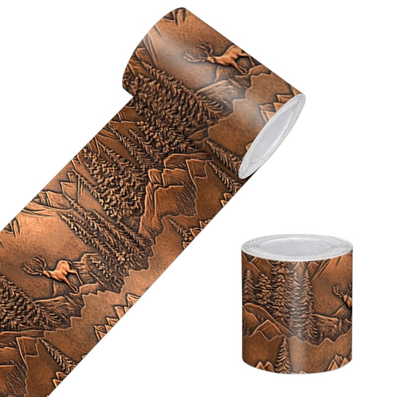 HOMETITUTE Wallpaper Border Peel and Stick Vintage Copper Texture Decorative Wall Trim Self Adhesive Border for Walls Mirror Frame Accent Strip for Bedroom Bathroom Kitchen Living Room 4x196 Inch - Image 1
