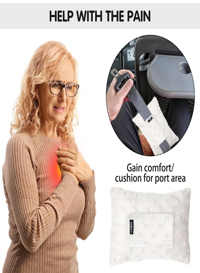 LYMOI Chemo Port Pillow, Chemo Port Protector, Port Pillows for Chemo Patients Seatbelt, Bypass Pacemaker Must Haves Seat Belt Cushion Open Heart Surgery Recovery Gifts (Gray) - Image 5