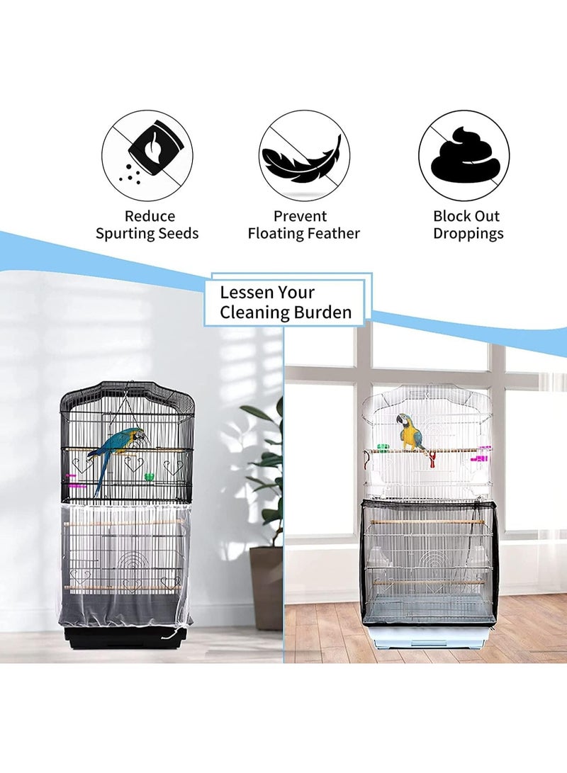 CMGTYYD Bird Cage Cover, Bird Cage Seed Catcher, Bird Cage Net, Gauze Mesh Material Elastic Rope Non-Slip Soft Comfortable Bird Cage Accessories, Suitable for Household And Bird Shop - Image 2