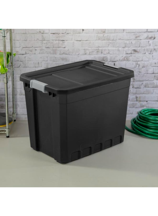 ستيريليت حاوية تخزين مستطيلة قابلة للتراص بغطاء إغلاق مزلاج أسود ورمادي 27 جالون 4387452 - Image 4