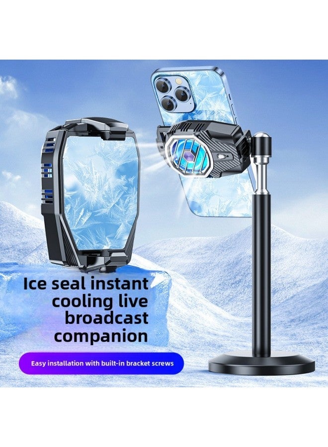Mobile Phone Radiator Frozen Semiconductor Refrigeration Cooling Back Clip Chicken Game Live Artifact Electronic Competition Universal-Color:X2 【plug-in Model】 Ice Silver - Image 3
