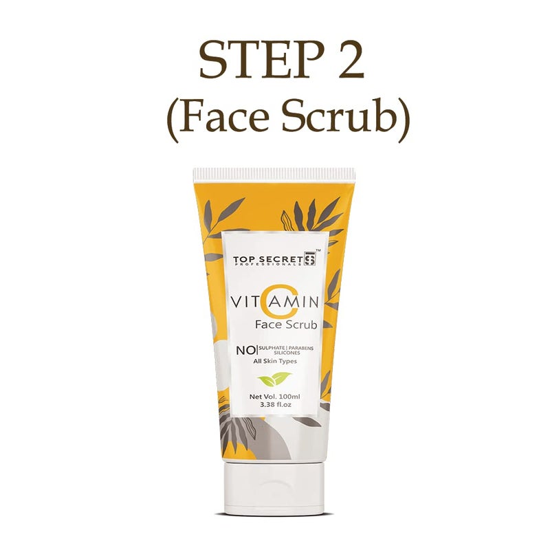 Top Secret Vitamin C Combo Face Pack for Men and Women Face Scrub 100 ml Face Wash 100 ml Brightening Glowing Skin Sulphate and Paraben Free For All Skin Types - Image 3