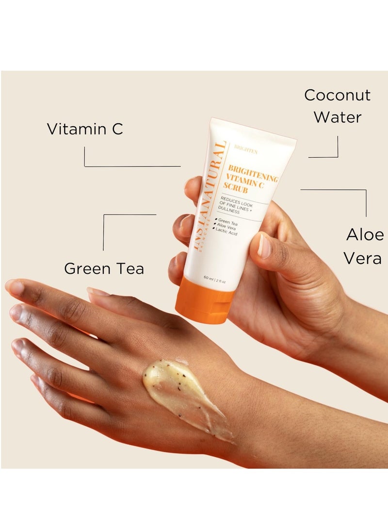 Instanatural InstaNatural Glycolic Acid Cleanser and Vitamin C Scrub Kit, Brightens and Reduces Signs of Aging, Fine Lines and Wrinkles, with Aloe Vera and Botanical Extracts  - Image 4