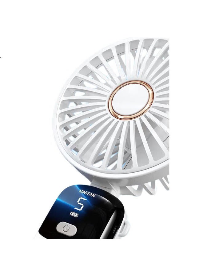 Kumeng [Five-Speed Strong Wind] Handheld Mini Fan, Portable Usb Rechargeable Fan, Desktop Foldable Neck-Hanging Fan, For Students' Dormitory, Office, Outdoor Use, Quiet Operation, Long Battery Life - Image 2