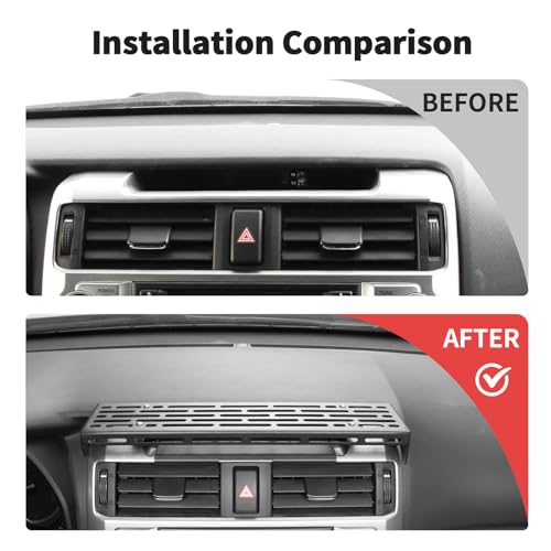 JWWY for 4runner Center Console Extension Holder Mount Dashboard Mounting Bracket Trim for 2010-2025 Toyota 4runner Interior Accessories, Alloy Black 2PCS - Image 2