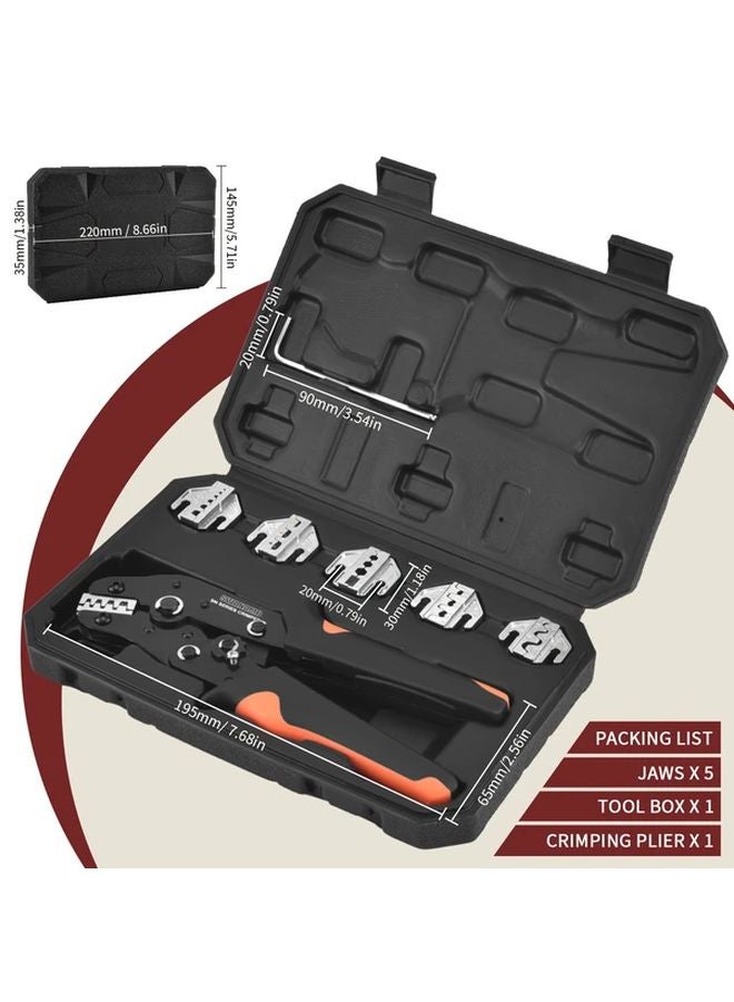 SN Series Crimper Kit Professional Wire Crimper Tool Set With 5 Interchangeable Dies - Image 1