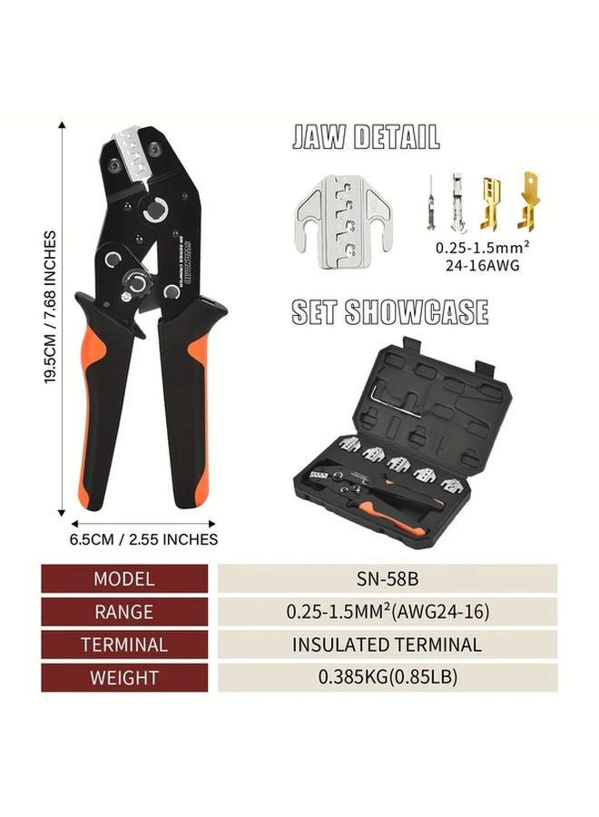 SN Series Crimper Kit Professional Wire Crimper Tool Set With 5 Interchangeable Dies - Image 4