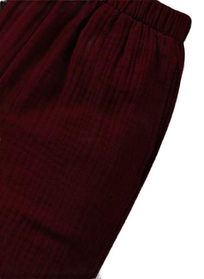 ocvito Age 1-7 T Toddler Baby Boy Outfits Shorts Sleeve plan Shirts + Shorts Clothing Set-1 (Maroon, 1-2Y) - Image 3