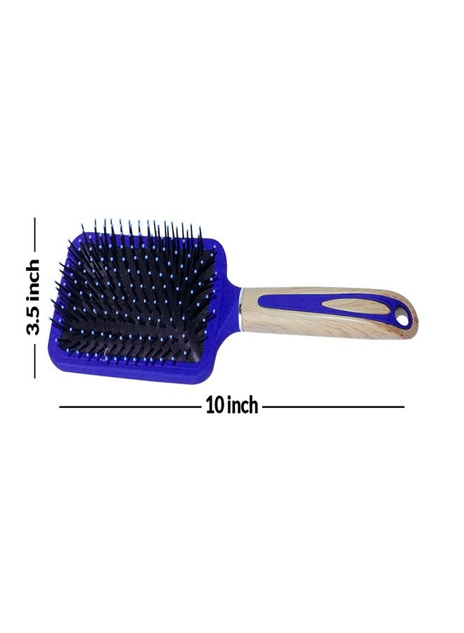 Ekan Paddle Flat Hair Brush With Wooden Handle For Detangling Professional Comb For Men And Women - Image 2