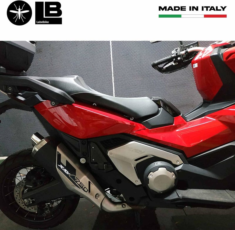 labelbike 3D Sticker Motorcycle Muffler Cover for Honda X-ADV 750 (2017-2020) - Carbon Color and Red Logo - Image 3