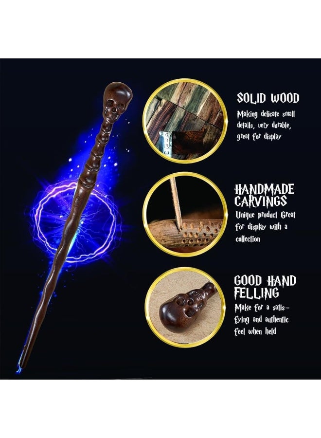 Handicraftviet Skull Wand - Handcrafted Real Wood Grain, Wizard Magic Wand for Adults Kids to a Magical Adventure, 15In Great Gift for Halloween - Image 1