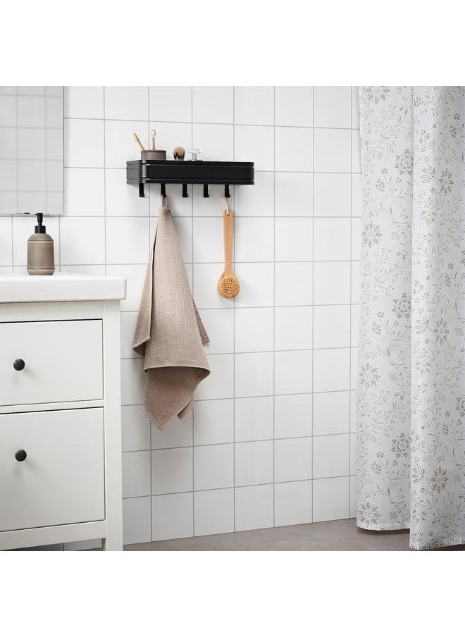 Generic - Wall shelf with 5 hooks - Image 1