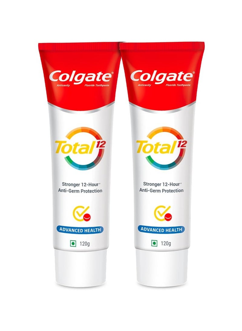 كولجيت مجموعة كولجيت الكاملة من معجون أسنان مضاد للبكتيريا وحماية من التسوس لصحة الفم بالكامل   120gm + 120gm - Image 1