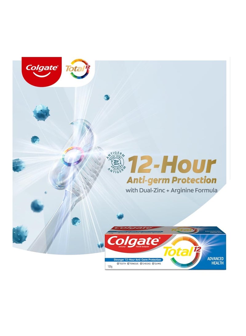 كولجيت مجموعة كولجيت الكاملة من معجون أسنان مضاد للبكتيريا وحماية من التسوس لصحة الفم بالكامل   120gm + 120gm - Image 2