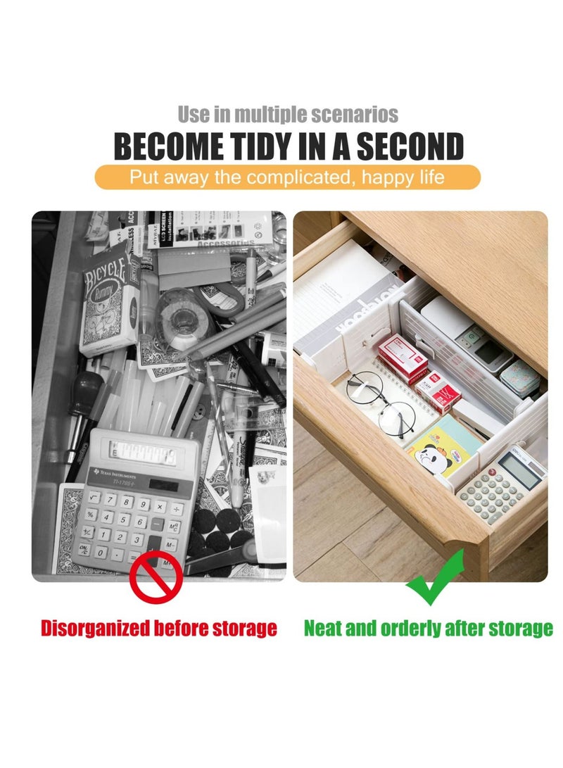 SYOSI Drawer Dividers Organizer Adjustable for Clothes Separator Expandable Organizer from 10.6-18" Dresser Kitchen Utensils Socks Office Bathroom 4 Pack - Image 4