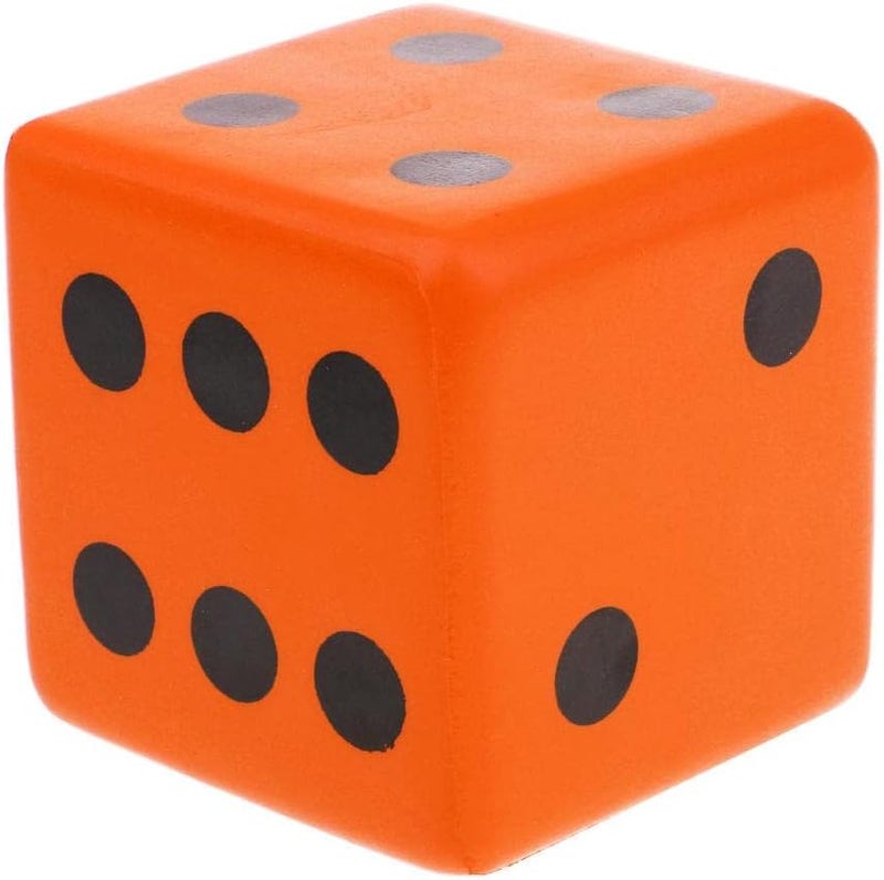 klarako Sponge Dice, Foam Dice Playing Spot Dice Large Dice  Orange - Image 1