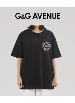G&G AVENUE Neutral Cotton Fashion Top Black Oversized Round Neck Retro Regular Casual Vacation T-shirt Summer Fitness Sports T-shirt Comfortable Short sleeved Football Team Top  - Image 4