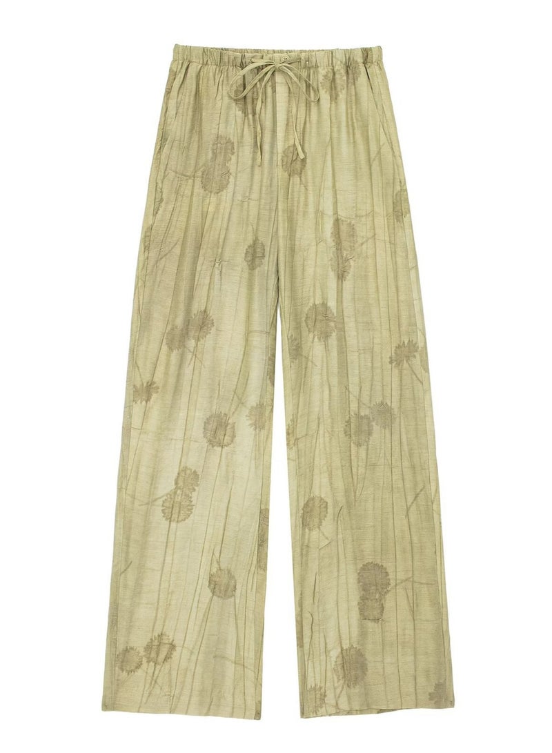 Shougu Loose Shirt Jacquard Casual Straight Leg Pants Set - Image 2