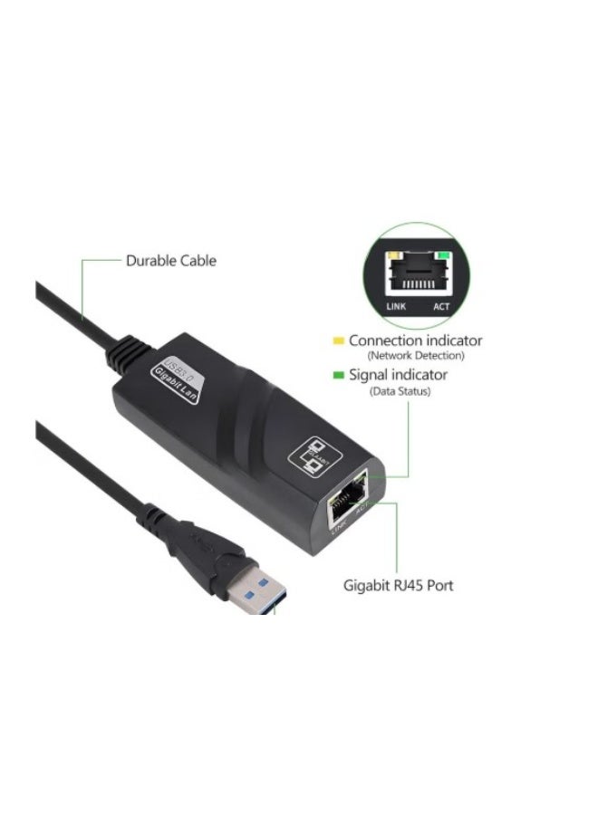 Terabyte USB 3.0 to Ethernet Adapter, USB to Network 1000Mbps Gigabit RJ45 LAN Internet Adapter Converter Compatible with MacBook, Surface, Laptop PC with Windows, XP, Vista, Mac/Linux Driver Free - Image 2