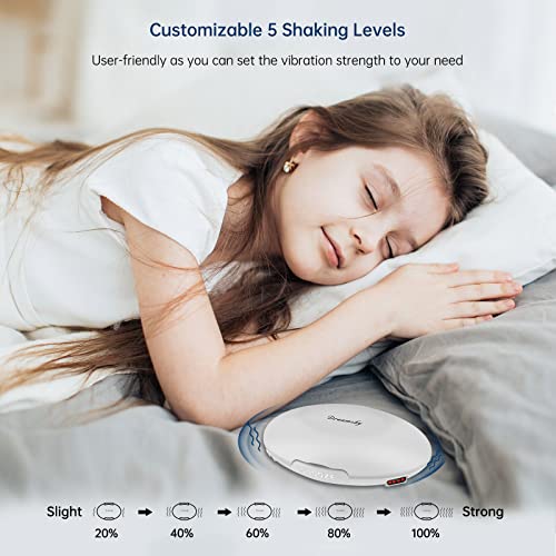 DreamSky Vibrating Alarm Clock for Heavy Sleepers - Auto Set Bed Shaker Alarm Clock Under Pillow for Hearing Impaired, Bedroom, Travel, Rechargeable Battery Operated, Cordless, Auto DST, LCD Backlight - Image 3