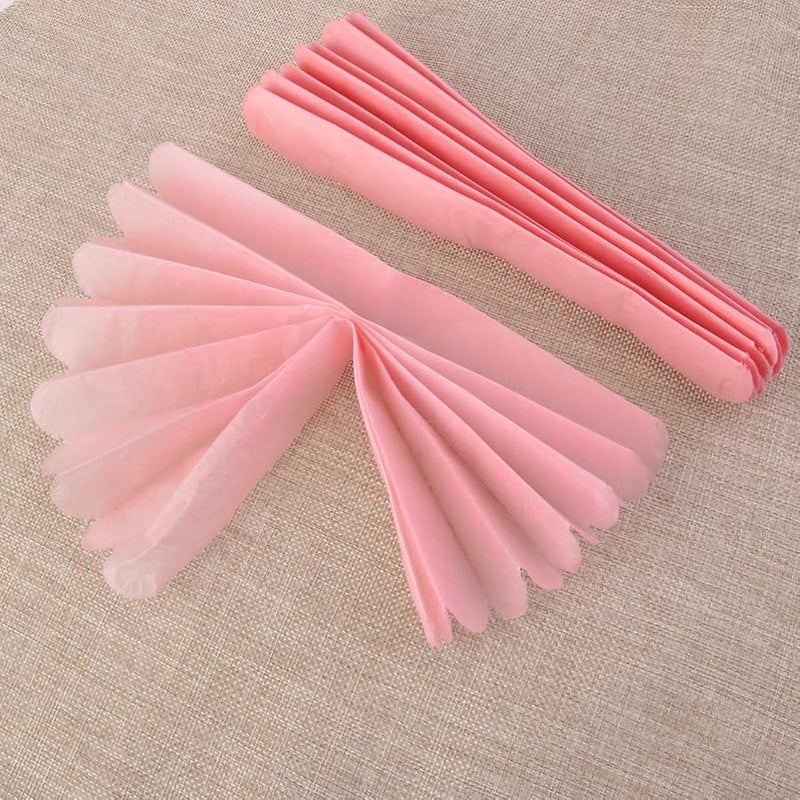 Pink Tissue Paper Pom Poms 10pcs Wedding Decorations Easy Assemble Floral Craft - Image 4