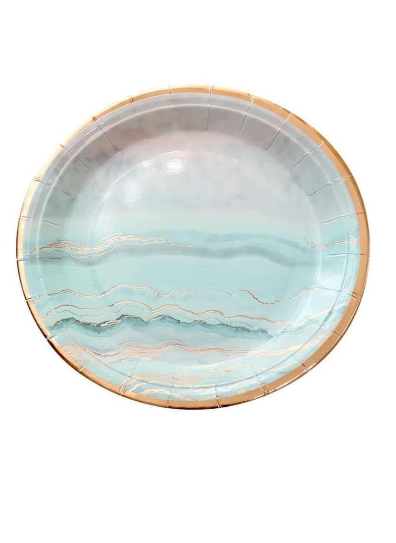 70 Piece Disposable Paper Plates Sets Party Supplies  For 10 Guest, With Plates,Cups For Baby Bridal Shower Party Supplies